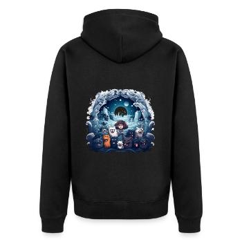 Realm of Magic - Unisex Premium Organic Zip Hoodie - black - Back - Nico (187cm)