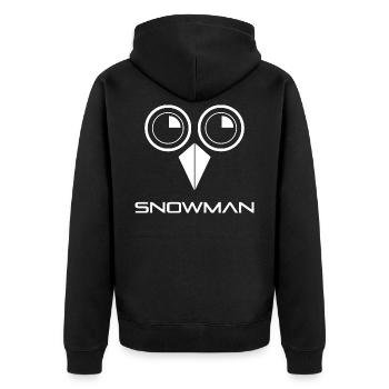 Kokain Schneemann - Unisex Premium Bio Zip Hoodie - Schwarz - Hinten - Nico (187cm)