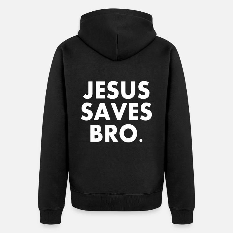 Jesus saves bro - Veste à capuche bio Premium Unisexe - noir
