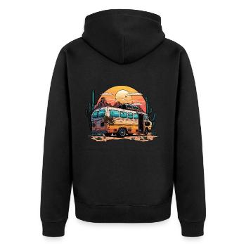 Aventure en autobus scolaire - Veste à capuche bio Premium Unisexe - noir - Dos - Nico (187cm)