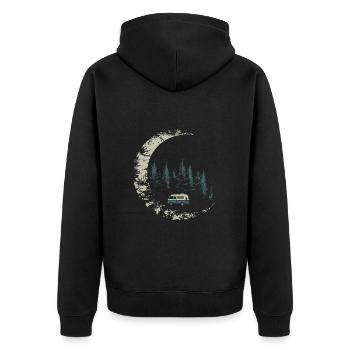 Campeur au clair de lune - Veste à capuche bio Premium Unisexe - noir - Dos - Nico (187cm)