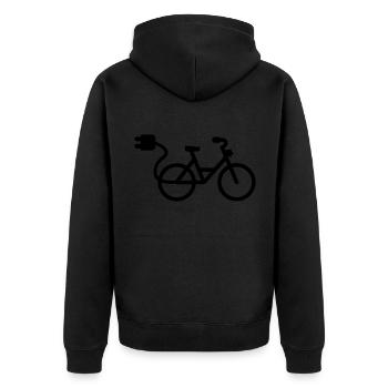 ebike fahrrad - Unisex Premium Bio Zip Hoodie - Schwarz - Hinten - Nico (187cm)