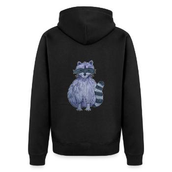 raton laveur mignon - Veste à capuche bio Premium Unisexe - noir - Dos - Nico (187cm)