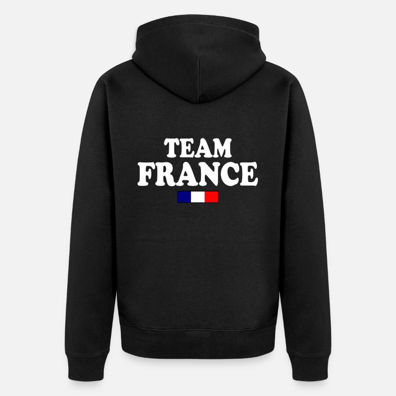 Frankreich - Unisex Premium Bio Zip Hoodie - Schwarz