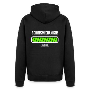 Schiffsmechaniker Beruf Loading Ladebalken - Unisex Premium Bio Zip Hoodie - Schwarz - Hinten - Nico (187cm)