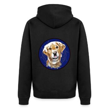 Golden Redriever - Unisex Premium Bio Zip Hoodie - Schwarz - Hinten - Nico (187cm)
