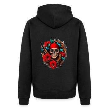 Crâne - Veste à capuche bio Premium Unisexe - noir - Dos - Nico (187cm)