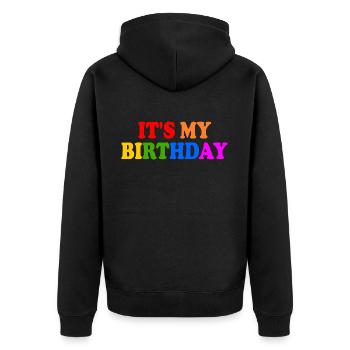 Its my birthday - Veste à capuche bio Premium Unisexe - noir - Dos - Nico (187cm)