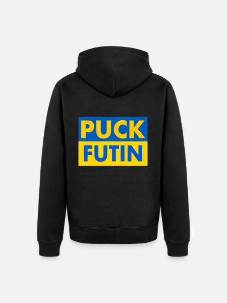 Puck futin - Unisex Premium Organic Zip Hoodie - black