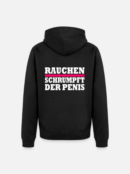 rauchen schrumpft der penis - Unisex Premium Bio Zip Hoodie - Schwarz