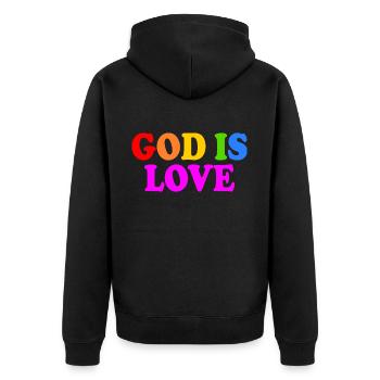 God is love - Veste à capuche bio Premium Unisexe - noir - Dos - Nico (187cm)