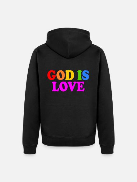 God is love - Unisex Premium Organic Zip Hoodie - black
