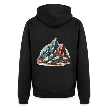 Rocher des montagnes - Veste à capuche bio Premium Unisexe - noir - Dos - Nico (187cm)