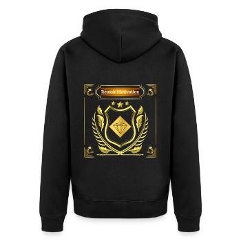 Réussir Motivation / Diamant magique porte-bonheur - Veste à capuche bio Premium Unisexe - noir - Dos - Nico (187cm)