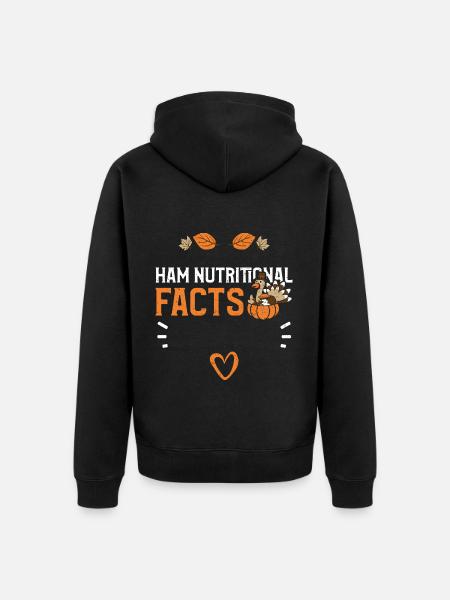 Ham Nutritional Facts - Unisex Premium Organic Zip Hoodie - black
