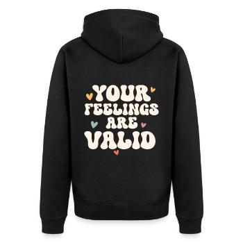 Psychische Gesundheit Mental Health - Unisex Premium Bio Zip Hoodie - Schwarz - Hinten - Nico (187cm)