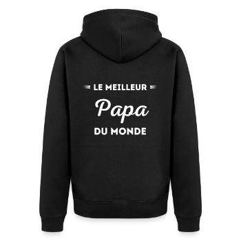 Le meilleur papa du monde - Veste à capuche bio Premium Unisexe - noir - Dos - Nico (187cm)