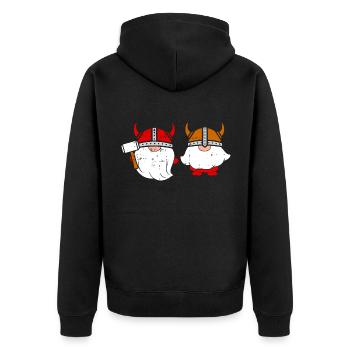 Norwegen - Unisex Premium Bio Zip Hoodie - Schwarz - Hinten - Nico (187cm)