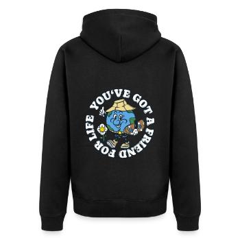 Ami pour la vie Protection de l’environnement Erthday - Veste à capuche bio Premium Unisexe - noir - Dos - Nico (187cm)