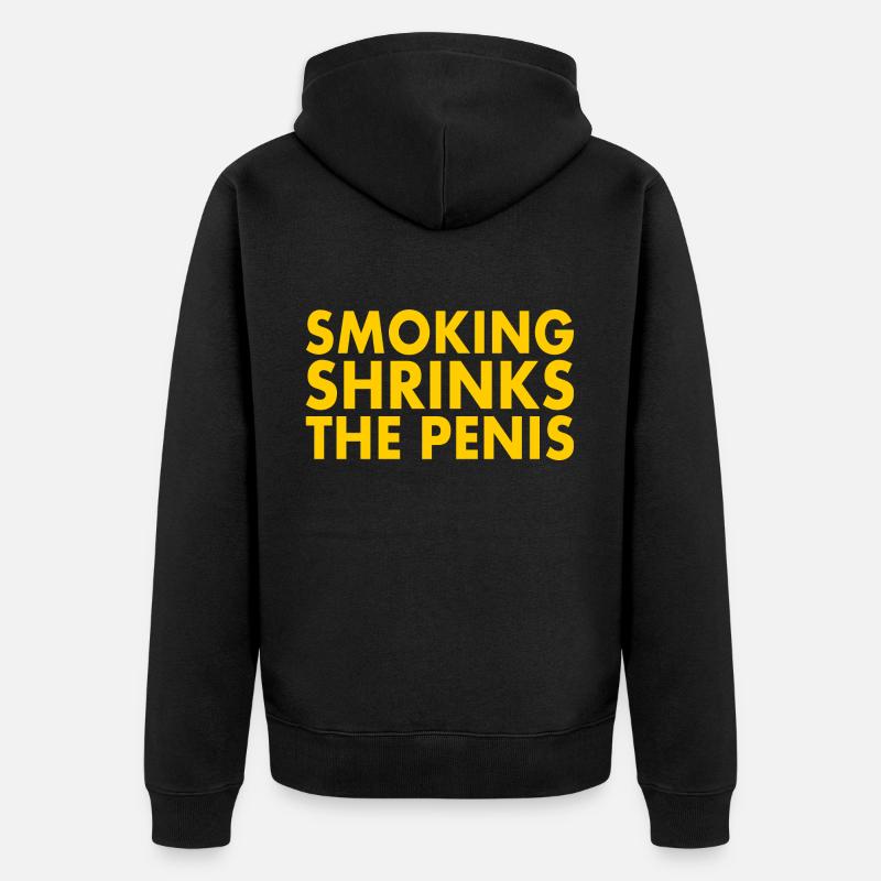 Smoking shrinks the penis - Unisex Premium Bio Zip Hoodie - Schwarz