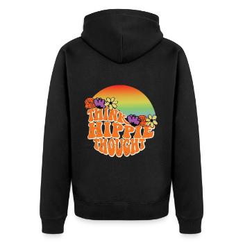 Arc-en-ciel hippie - Veste à capuche bio Premium Unisexe - noir - Dos - Nico (187cm)