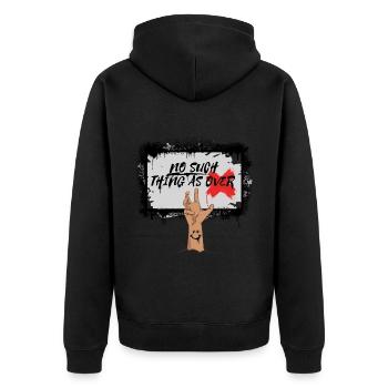 No Such Thing As Over 1 - Unisex Premium Bio Zip Hoodie - Schwarz - Hinten - Nico (187cm)