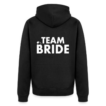 Team bride - Unisex Premium Bio Zip Hoodie - Schwarz - Hinten - Nico (187cm)