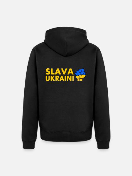 Slava ukraini - Unisex Premium Bio Zip Hoodie - Schwarz