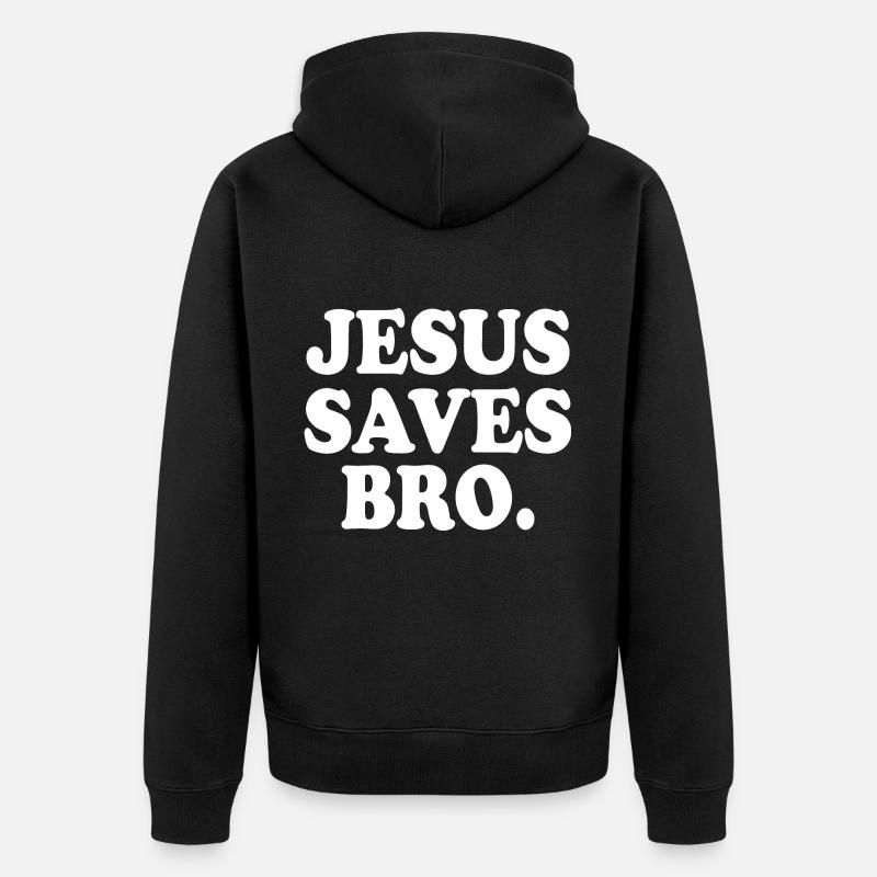 Jesus saves bro - Veste à capuche bio Premium Unisexe - noir