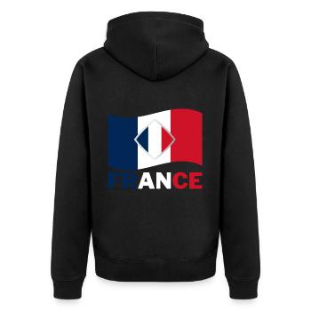 Maillot de football France I Football Drapeau Francis - Veste à capuche bio Premium Unisexe - noir - Dos - Nico (187cm)