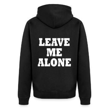 Leave me alone - Veste à capuche bio Premium Unisexe - noir - Dos - Nico (187cm)