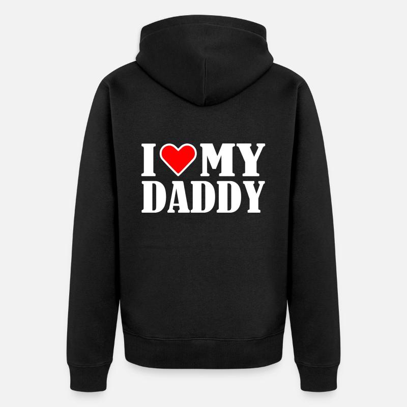 I love my dad - Veste à capuche bio Premium Unisexe - noir