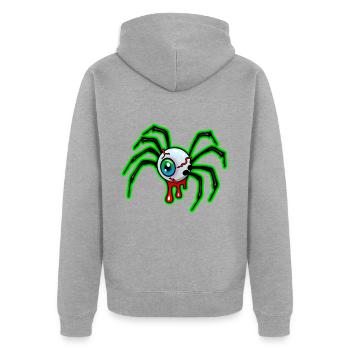 L'œil d'Halloween - Veste à capuche bio Premium Unisexe - gris chiné - Dos - Nico (187cm)