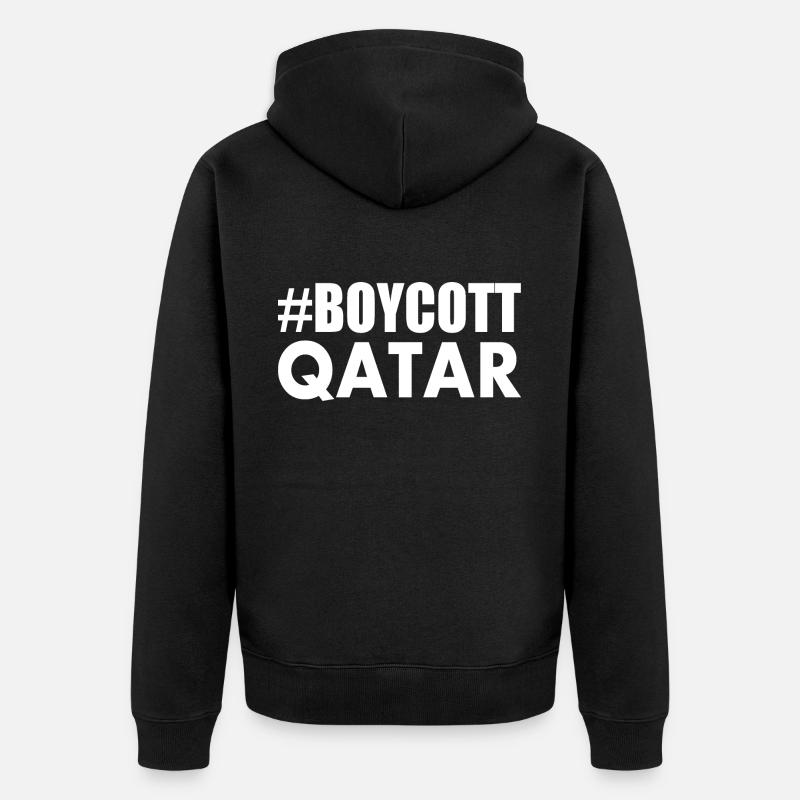 Boycott qatar - Veste à capuche bio Premium Unisexe - noir