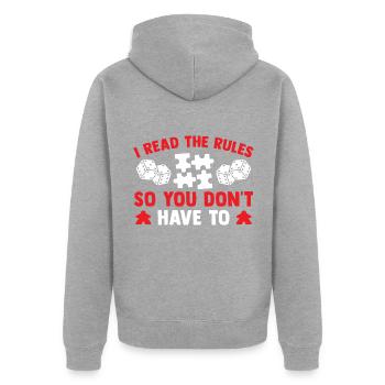 Brettspiel Nerd Geschenke Board Games - Unisex Premium Bio Zip Hoodie - Grau meliert - Hinten - Nico (187cm)