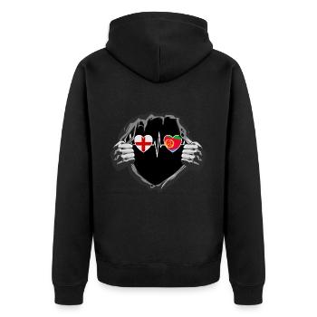 England und Eritrea Eritreische Fahne Flaggen - Unisex Premium Bio Zip Hoodie - Schwarz - Hinten - Nico (187cm)