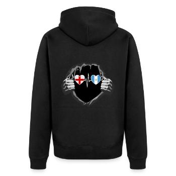 England und Guatemala Guatemaltekische Flaggen - Unisex Premium Bio Zip Hoodie - Schwarz - Hinten - Nico (187cm)