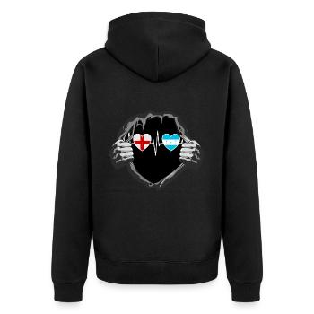 England und Honduras Honduranische Fahne Flaggen - Unisex Premium Bio Zip Hoodie - Schwarz - Hinten - Nico (187cm)