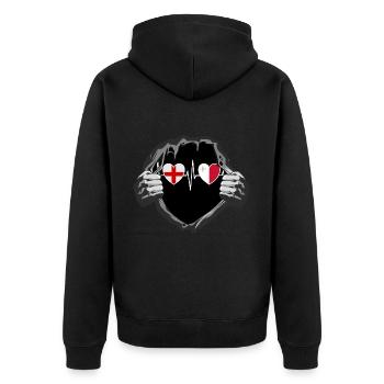 England und Malta maltesische Fahne Flaggen - Unisex Premium Bio Zip Hoodie - Schwarz - Hinten - Nico (187cm)
