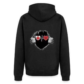England und Marokko Marokkanische Fahne Flaggen - Unisex Premium Bio Zip Hoodie - Schwarz - Hinten - Nico (187cm)