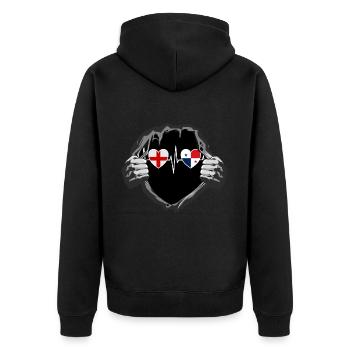 England und Panama Panamaische Fahne Flaggen - Unisex Premium Bio Zip Hoodie - Schwarz - Hinten - Nico (187cm)
