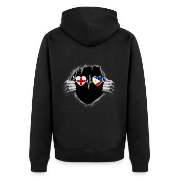 England und Philippinen Philippinische Flaggen - Unisex Premium Bio Zip Hoodie - Schwarz - Hinten - Nico (187cm)