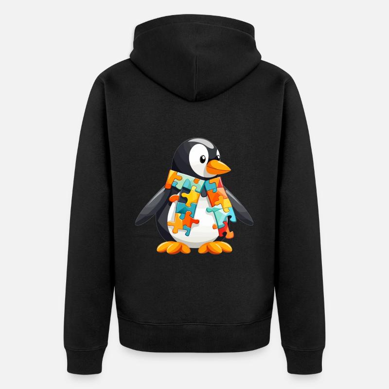 Bébé pingouin - Veste à capuche bio Premium Unisexe - noir