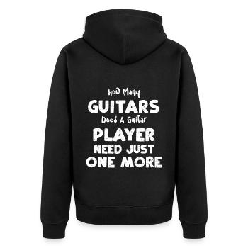 How Many Guitars Does A Guitar P... - Unisex Premium Organic Zip Hoodie - black - Back - Nico (187cm)