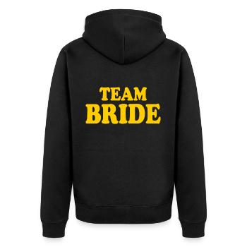 Team bride - Unisex Premium Bio Zip Hoodie - Schwarz - Hinten - Nico (187cm)