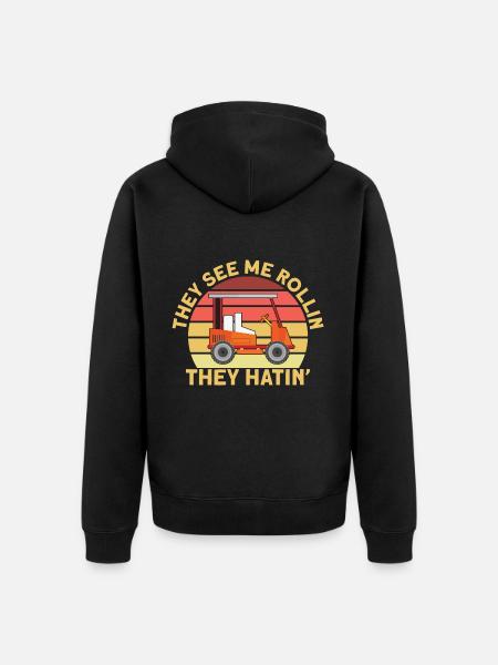 Golf - Golfer - Golfspieler - Unisex Premium Organic Zip Hoodie - black