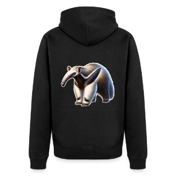 Anteater - Unisex Premium Organic Zip Hoodie - black - Back - Nico (187cm)