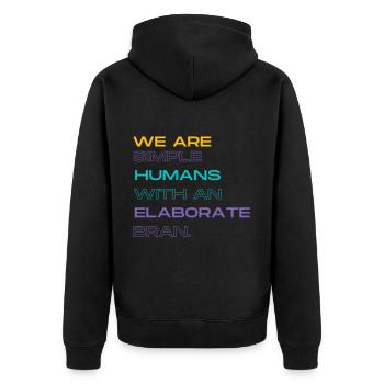 Humans - Veste à capuche bio Premium Unisexe - noir - Dos - Nico (187cm)