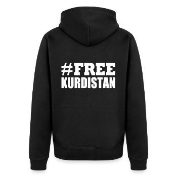 Free Kurdistan - Unisex Premium Organic Zip Hoodie - black - Back - Nico (187cm)