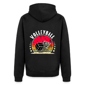Volleyball - Unisex Premium Organic Zip Hoodie - black - Back - Nico (187cm)